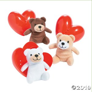 Valentine Stuffed Bear-Filled Hearts (Per Dozen)