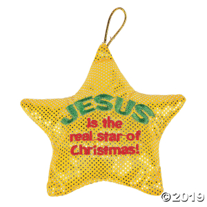 Religious Glittering Plush Stars (Per Dozen)