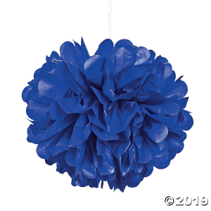 Blue Tissue Paper Pom-Pom Decorations (6 Piece(s))