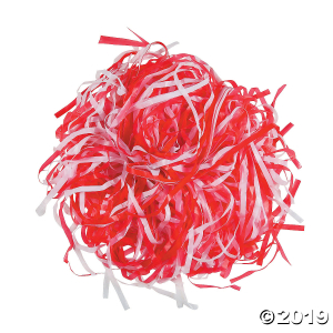 Red & WhiteTwo-Tone Spirit Pom-Poms - 24 Pc.