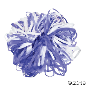 Purple & White Two-Tone Spirit Pom-Poms - 24 Pc.