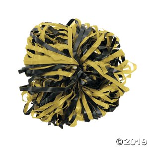 Maroon & Yellow Two-Tone Spirit Pom-Poms - 24 Pc.