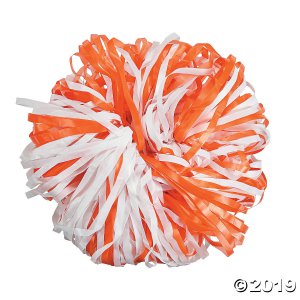 Orange & White Two-Tone Spirit Pom-Poms - 24 Pc.