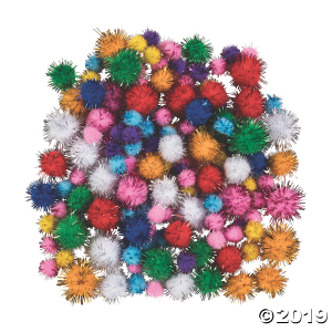 Acrylic Glitter Pom-Poms (150 Piece(s))