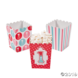 Mini 1st Birthday Circus Popcorn Boxes (24 Piece(s))