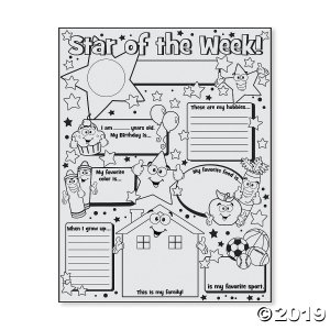 Color Your Own! Star of the Week Posters (30 Piece(s))