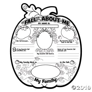 Color Your Own Fall About Me Posters (30 Piece(s))