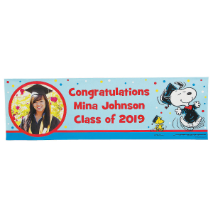 Custom Photo Medium Peanuts® Graduation Vinyl Banner (1 Piece(s))