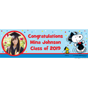 Custom Photo Medium Peanuts® Graduation Vinyl Banner (1 Piece(s))