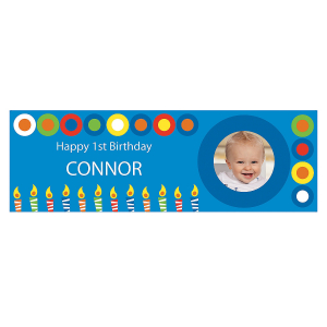 Custom Photo Small Boys Birthday Vinyl Banner (1 Piece(s))