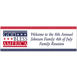 Personalized Small God Bless America Vinyl Banner (1 Piece(s))