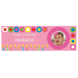 Custom Photo Small Girls Birthday Vinyl Banner (1 Piece(s))