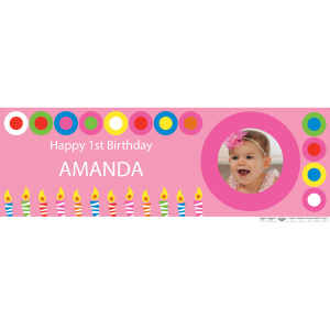 Custom Photo Small Girls Birthday Vinyl Banner (1 Piece(s))