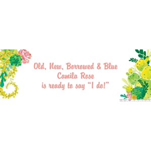Personalized Small Cactus Wedding Shower Banner (1 Piece(s))