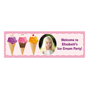 Medium Ice Cream Party Custom Photo Banner (1 Piece(s))