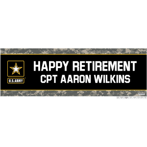 Small Personalized U.S. Army® Retirement Vinyl Banner (1 Piece(s))