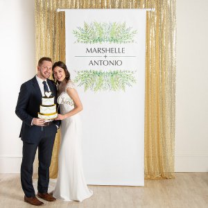 Personalized Spring Greenery Vinyl Backdrop (1 Piece(s))