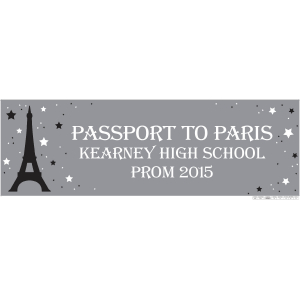 Personalized Medium Passport To Paris Vinyl Banner (1 Piece(s))