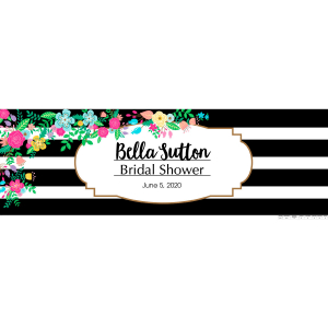 Personalized Medium Black & White Stripe Bridal Shower Vinyl Banner (1 Piece(s))