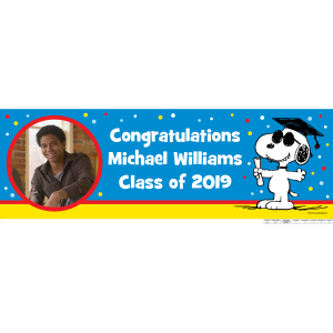 Custom Photo Small Peanuts® Graduation Vinyl Banner (1 Piece(s))