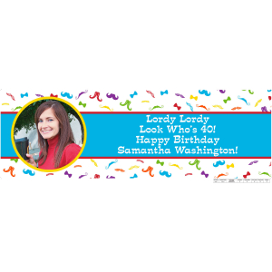 Custom Photo Small Flashy Stache Vinyl Banner (1 Piece(s))