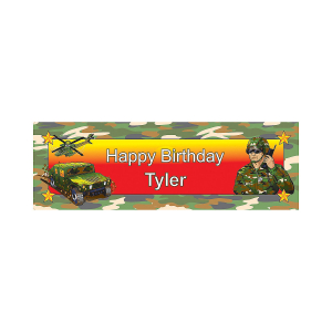 Personalized Small Camouflage Army Vinyl Banner (1 Piece(s))