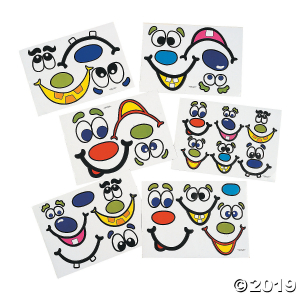Jack-O'-Lantern Face Stickers (Per Dozen)