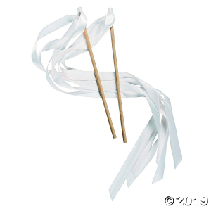 White Ribbon Wands (24 Piece(s))