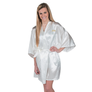 Personalized White Satin Robe (1 Piece(s))