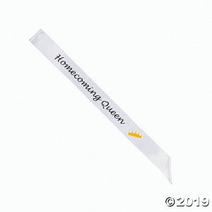 White Homecoming Queen Sash (1 Piece(s))