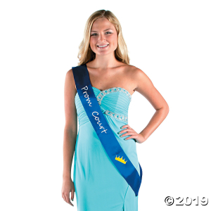 Blue Prom Court Sash (1 Piece(s))