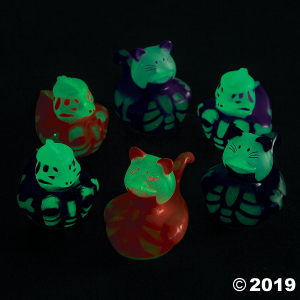 Glow-in-the-Dark Halloween Skeleton Rubber Ducky Assortment (50 Piece(s))