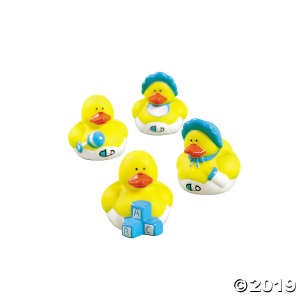 Mini Baby Boy Shower Rubber Duckies (24 Piece(s))