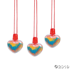 Heart Sand Art Bottle Necklaces (Per Dozen)