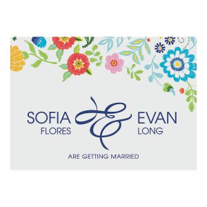 Custom Photo Mexican Floral Wedding Save the Date Cards (25 Piece(s))