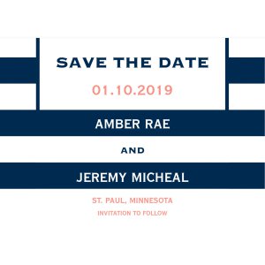 Personalized Simple Stripe Save the Date Cards (25 Piece(s))