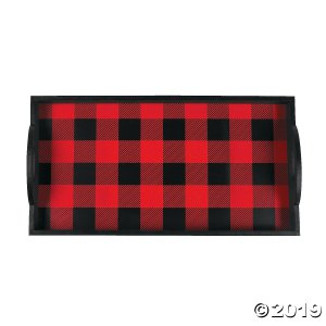 Wooden Buffalo Plaid Serving Tray (1 Piece(s))
