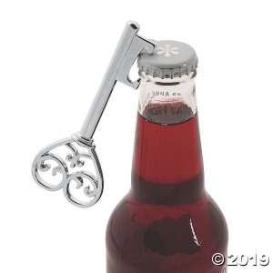Silver Scroll Key Bottle Openers (Per Dozen)