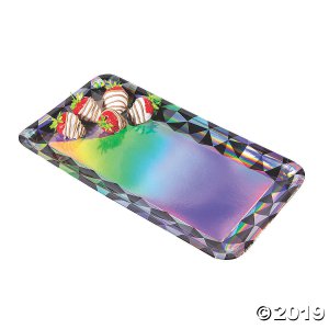 Black & Silver Iridescent Rectangle Serving Trays (3 Piece(s))