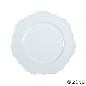 White Scalloped Chargers (6 Piece(s))