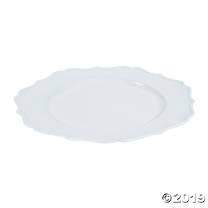 White Scalloped Chargers (6 Piece(s))