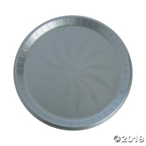 Silver Round Plastic Serving Plate (1 Piece(s))