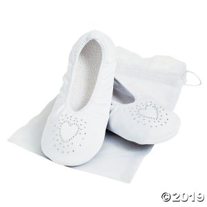 White Wedding Slippers - S/M (1 Pair)