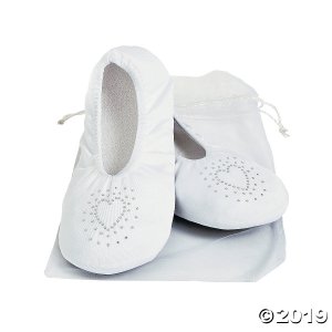 White Wedding Slippers - L/XL (1 Pair)