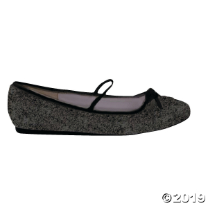 Black Glitter Ballet Shoes for Girls - Medium (1 Pair)