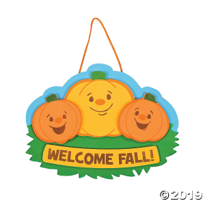 Welcome Fall Pumpkin Sign Craft Kit (Makes 12)