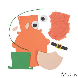 Crinkle Tissue Paper Leprechaun Sign Craft Kit (Per Dozen)