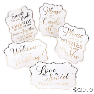 White & Gold Wedding Signs (1 Set(s))