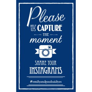 Personalized Wedding Instagram Hashtag Sign (1 Piece(s))