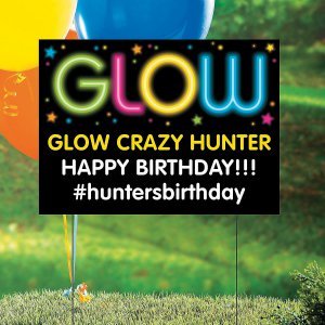 Personalized Neon Glow Party Yard Sign (1 Piece(s))